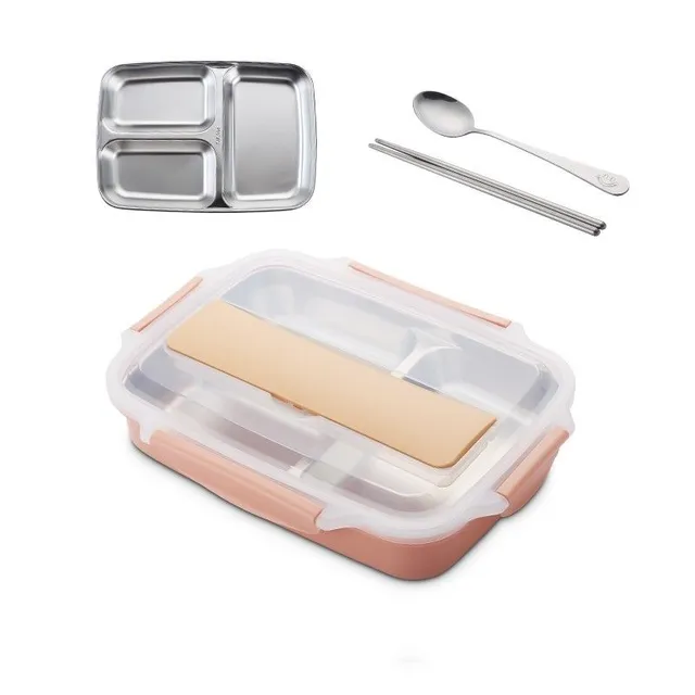 Set bento box cu tacâmuri 3 piese