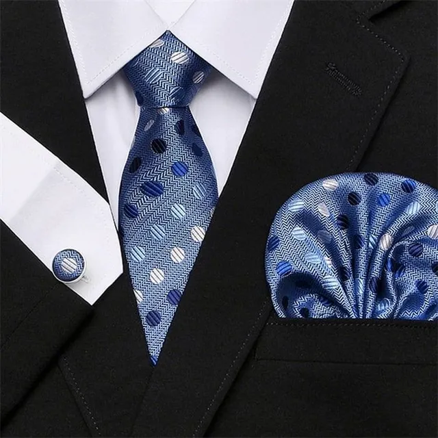 Férfi formális szett | Nyakkendő, zsebkendő, mandzsettagombok