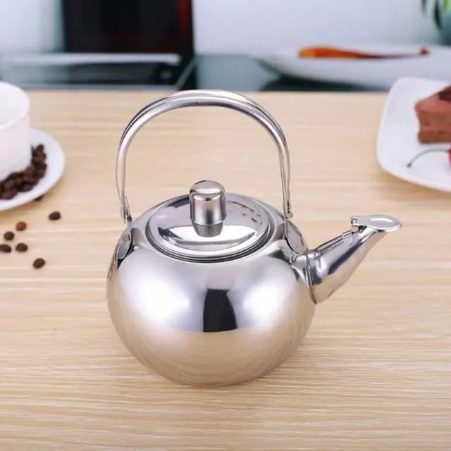 Stainless steel tea kettle with infusion machine - modern reflective coffee kettle