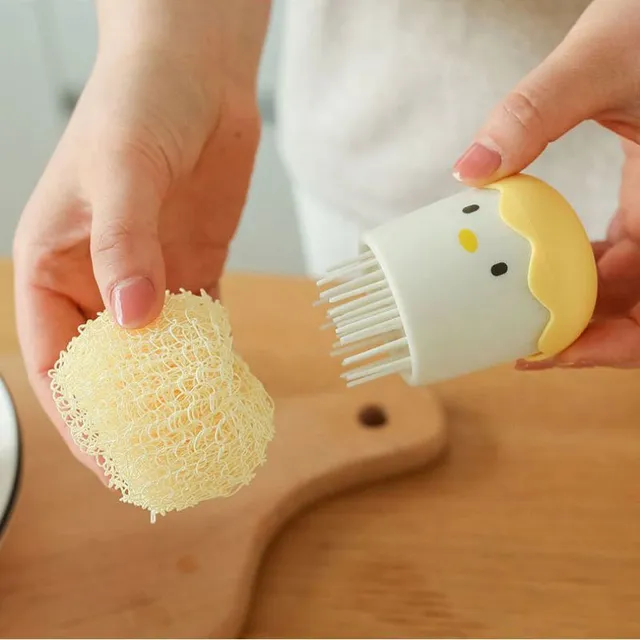 Dishbrush for kitchen and household with removable fibre wire