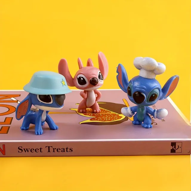 10 Pieces, Disney Handmade Stitch - Film Inspired Model Dolls: Versatile PVC Decoration