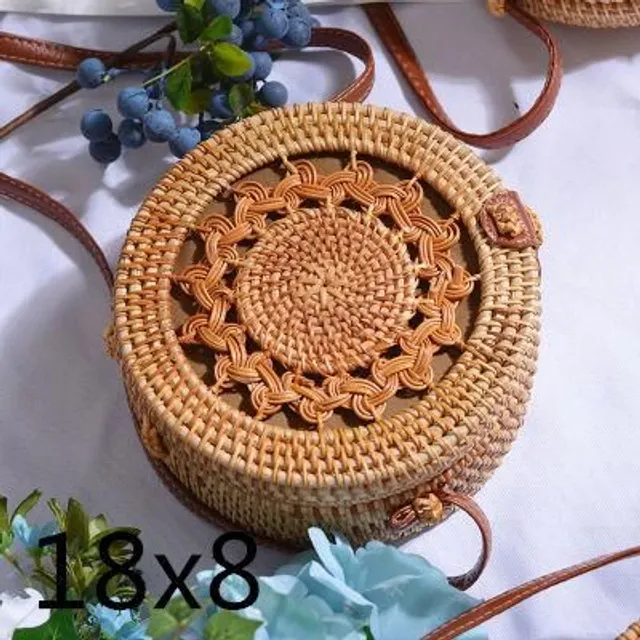 Rattan round handbag