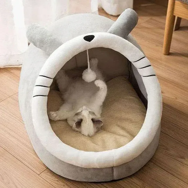 Cama redonda para gatos y perros pequeños con diseño acogedor y suave almohada