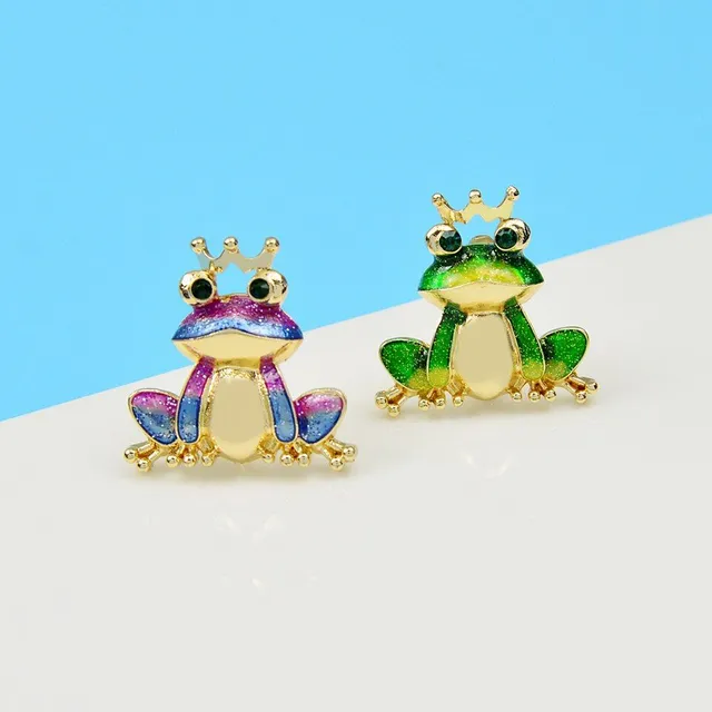 Beautiful colourful brooch in the shape of a frog Corina