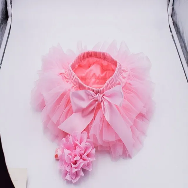 Jupe en tulle stylée pour fille avec nœud en satin et bandeau assorti - plusieurs coloris Losif