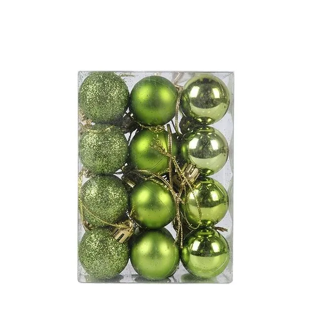 Christmas balls 24 pcs zelena