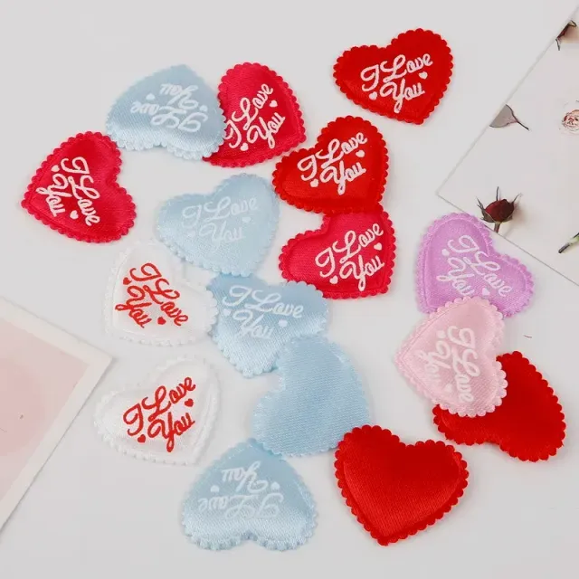 100 pieces of different cloth heart confetti for Valentine's Day decoration