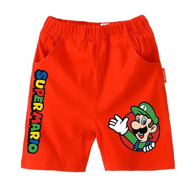 Trendy children's shorts printed with the popular animated film Super Mario