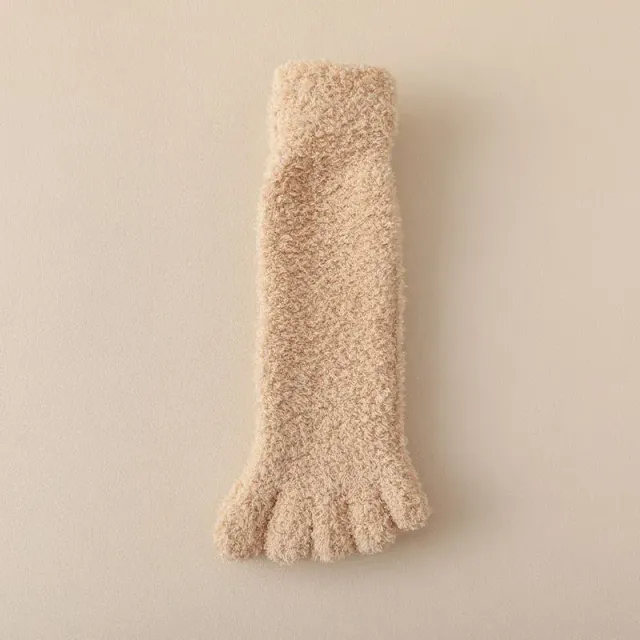 Women's winter socks made of coral fleece with separate fingers at home