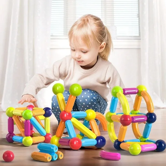 Set de construcție magnetic cu cutie 33 de piese