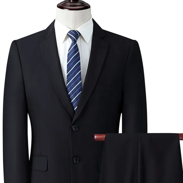 Men's two-piece suit with double-breasted fastening for business dinners, weddings and social events