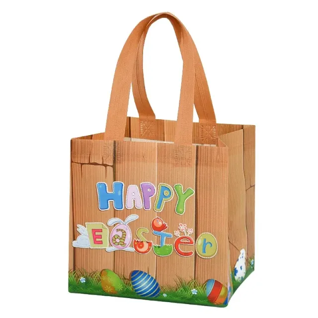 Large-night gift bag made of nonwoven fabric with rabbit motif