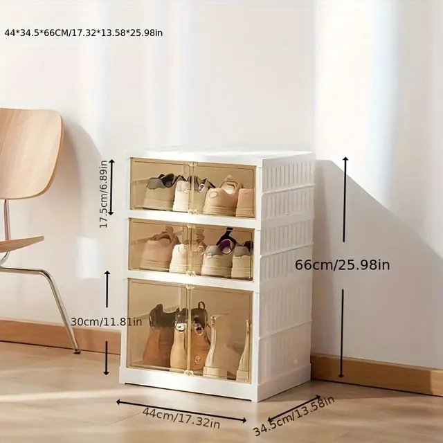 Folding shoe with more floors, plastic boot storage boxes, exhibition boot collection box, economical home organizer