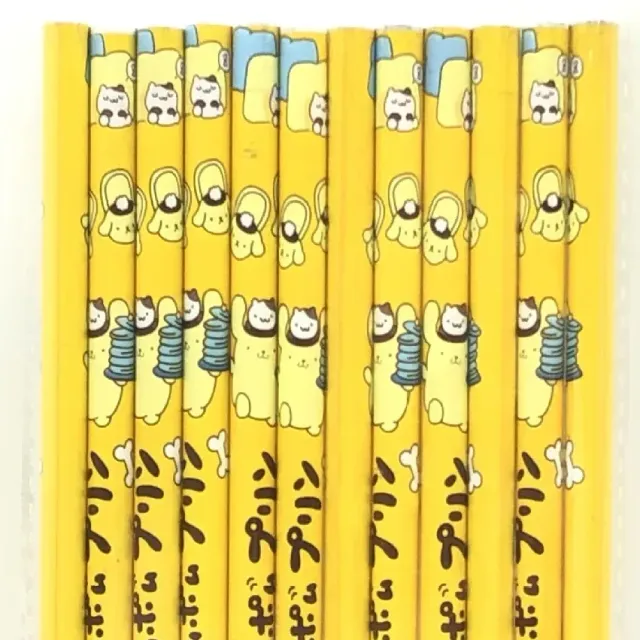 Set of 5 wooden graphite pencils HB with motifs of animals for children