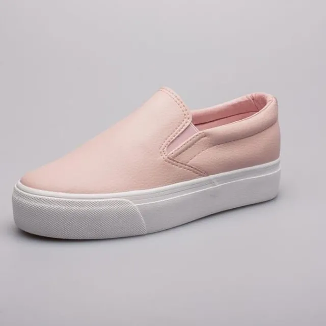 Dámské koženkové letní slip on boty