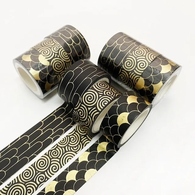 Modern interesting decorative trendy adhesive tapes with luxury design for decorating notebooks 3 pcs