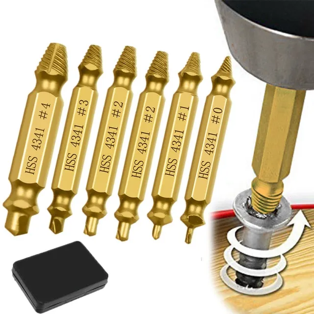 4/5/6 PCS Damaged Bolt Extractor Drill Set Stripped Broken Bolts Bolt Extractor Easily Remove Demolition Tools