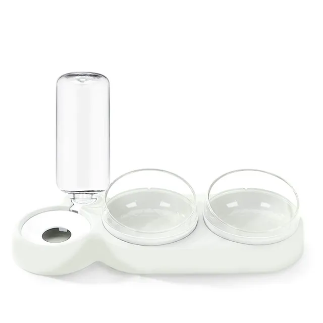 Double pet bowls with water reservoir