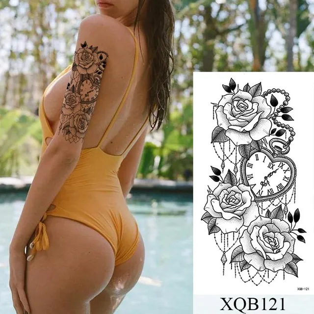 Women's waterproof fake tattoo on upper arm