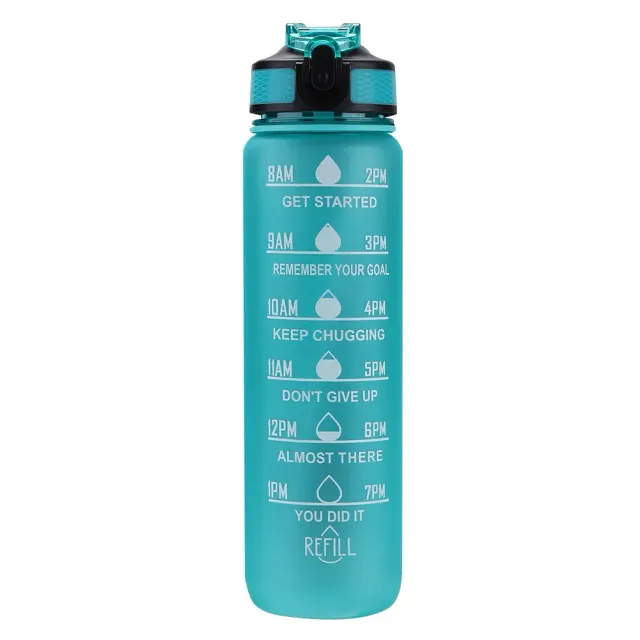 1000ml Water bottle - Motivating sports bottle with drink