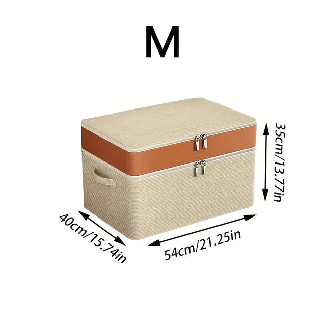 Storage box with lid 1 pc - dustproof organizer with zipper pocket, storage basket for blankets and blankets