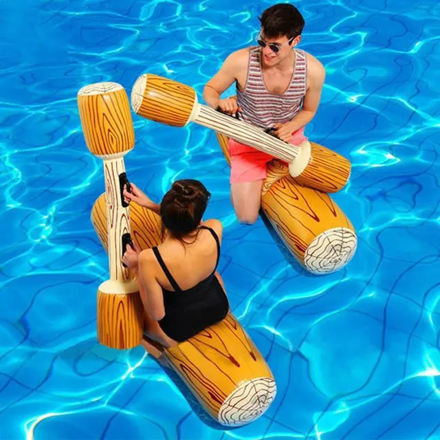 Fun inflatable attraction to the pool not only for children practicing balance Karlo