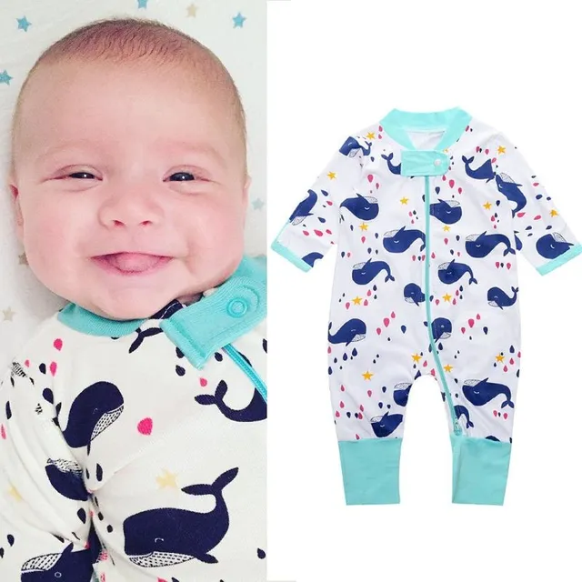 Novorozenecké přechodné dupačky / pyžamo s motivem pro chlapce