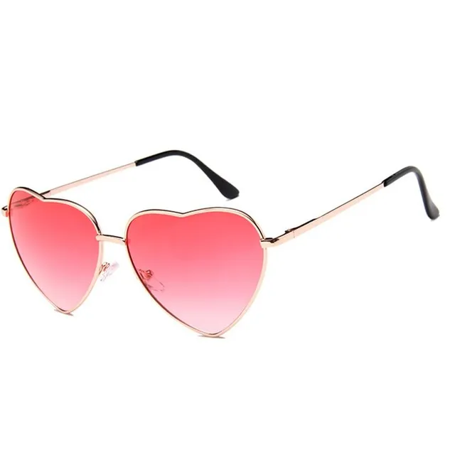 Summer stylish original sunglasses in the shape of a heart - more colored variants Gold Red