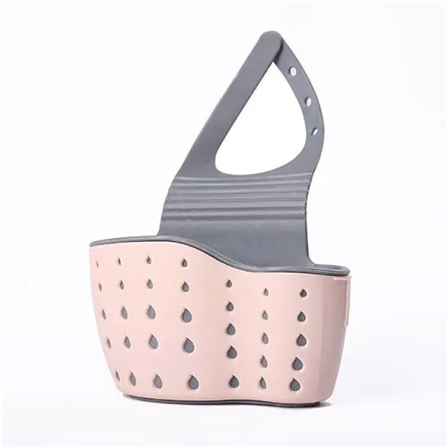 Handy adjustable holder/dripper for sponges and wire in pastel colours pink