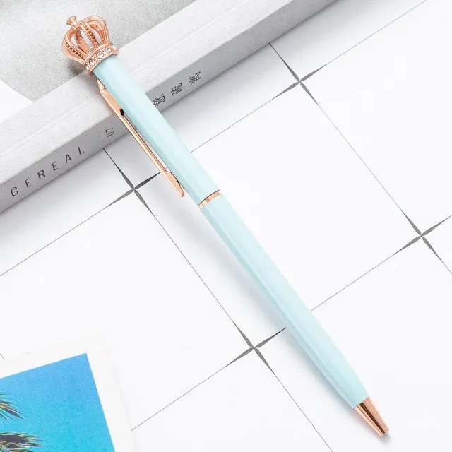 Luxury office pen with crown-shaped decoration