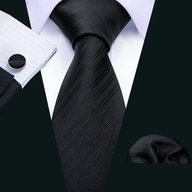 Bărbați frumos set de afaceri cu model fin | Cravată, batistă, butonii de manșetă