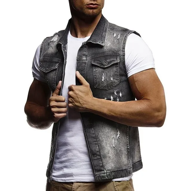 Gilet en jean pour homme Rock