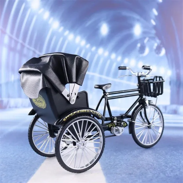 Retro rickshaw tricycle, highly simulation model made of alloy