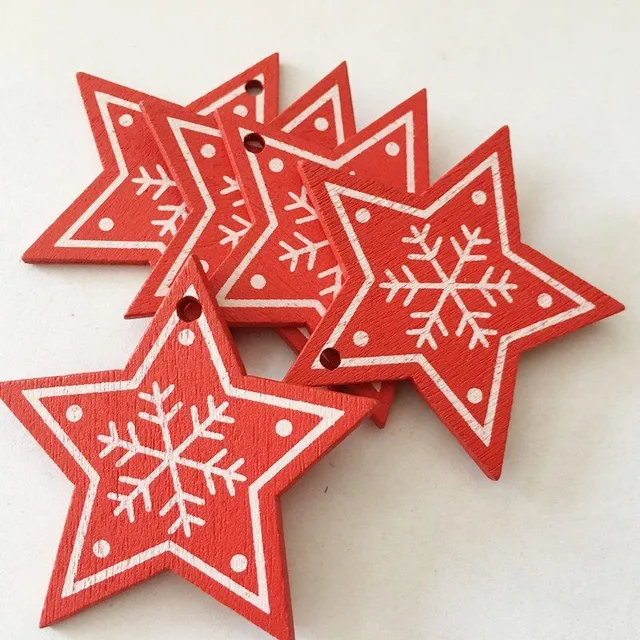 Wooden Christmas Ornaments 10pcs