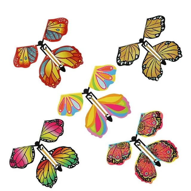 Flying butterfly with rubber drive - set of 5 pieces