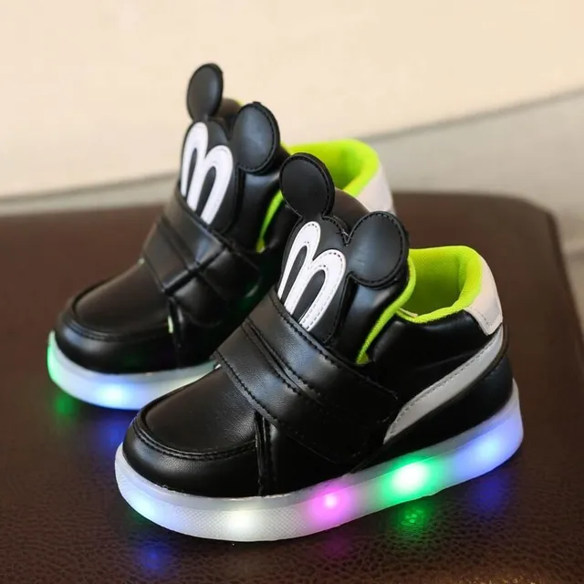 Gyermek aranyos világító Mickey cipő