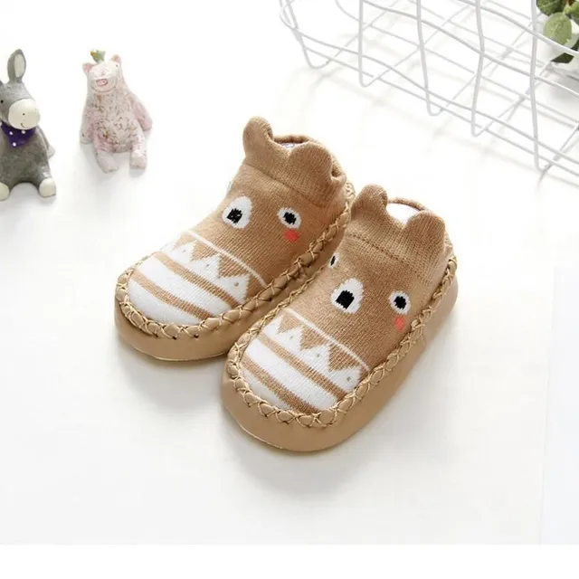 Chaussons en coton pour enfants avec semelle souple