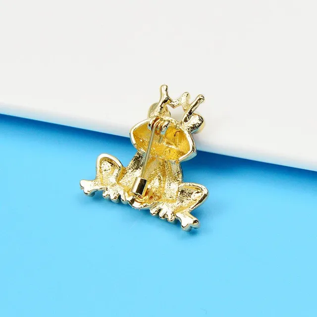 Beautiful colourful brooch in the shape of a frog Corina