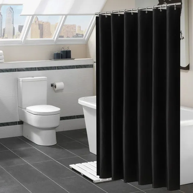 Modern stylish black shower curtain