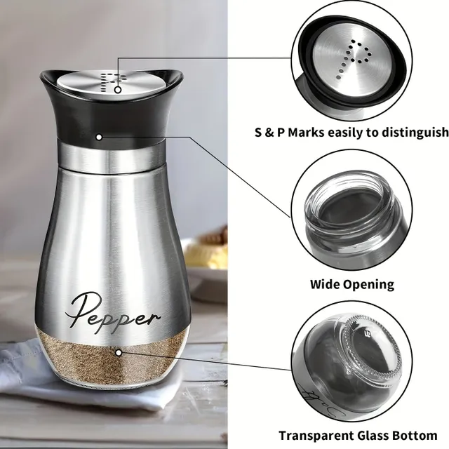 Practical salt and pepper in set 2 pieces - stylish supplement to the kitchen