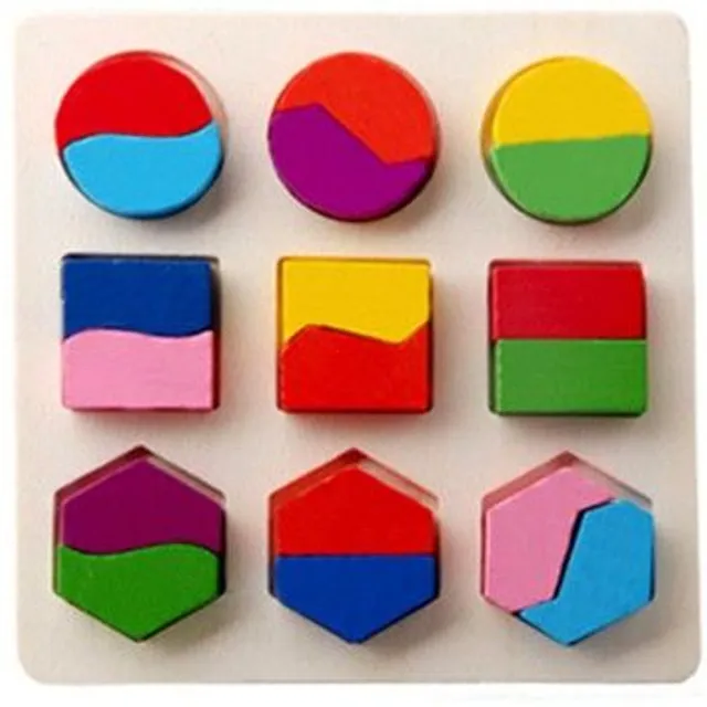 Wooden puzzle geometric shapes J628