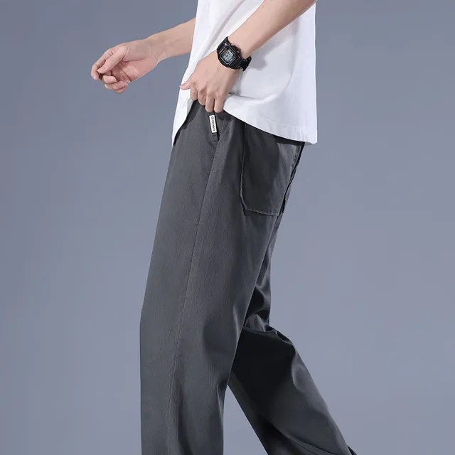 Pantaloni lunghi con coulisse da uomo leggeri e sottili con tasche