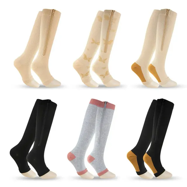 Sportovní kompresní ponožky se zipem pro ženy proti křečovým žílám