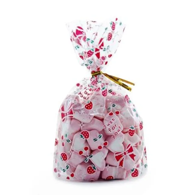 Creative open plastic gift bags 50 pieces