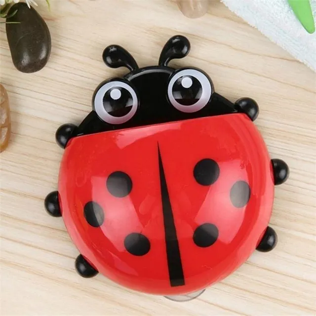 Ladybug-shaped toothbrush holder