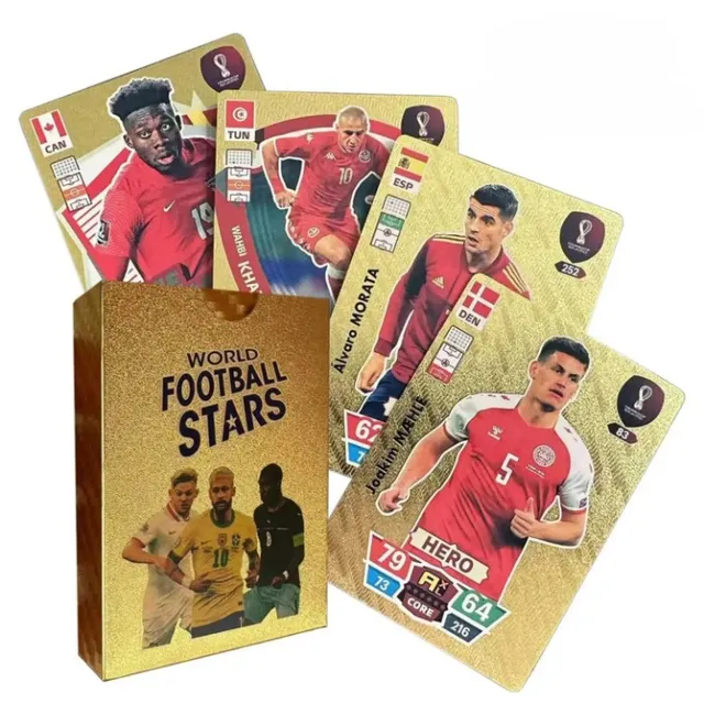 Limitovaná edícia lesklé futbalové karty - Futbalové hviezdy