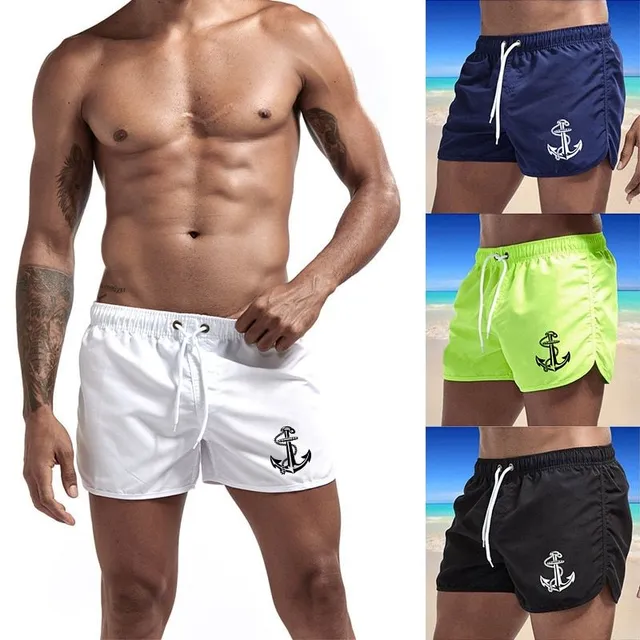 Men's original minimalist swim shorts with anchor print - various colours Lee