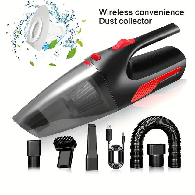 Universal wireless vacuum cleaner for car and household - Small and powerful helper with USB charging