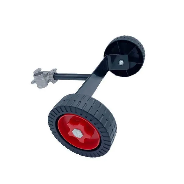 Support wheel for lawnmower with adjustable height for ease of work