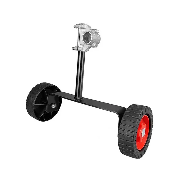 Support wheel for lawnmower with adjustable height for ease of work